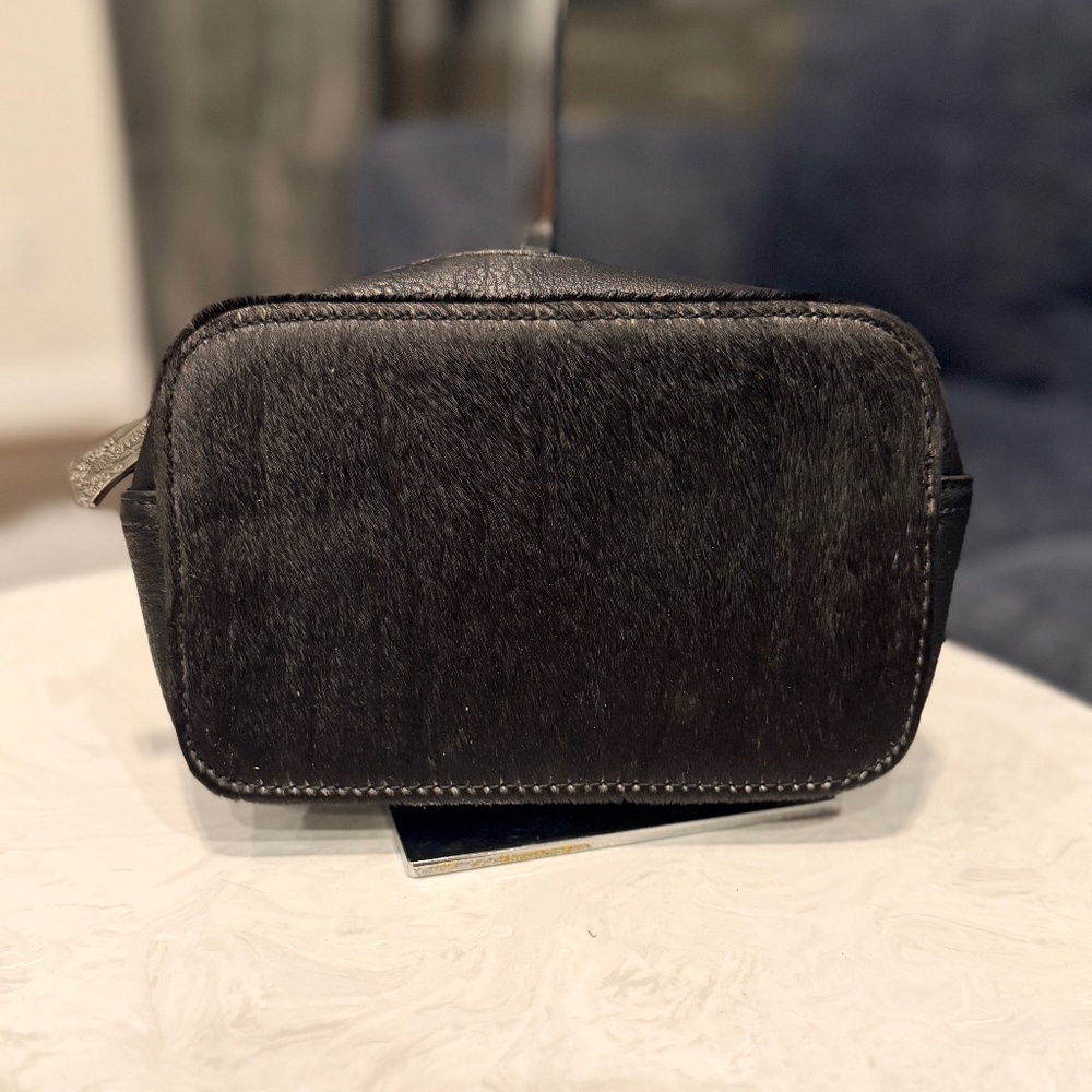 Trinity Ranch Genuine Hair-On Cowhide Belt Bag - Black (C)